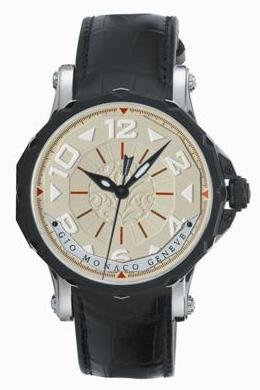 Gio Monaco Mens 676-A Hypnos Collection Automatic Luminous Hands 3-D Beige Dial Watch